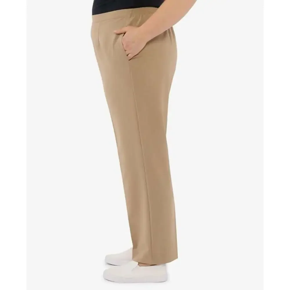 NWT 20W Alfred Dunner Plus-Size Classic Dress Pants Beige Casual Feminine